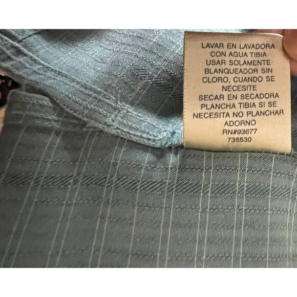Island Shores Men's SS Button Rayon Blend Shirt  XL  Blue-Green Coastal Vacation - Picture 7 of 8